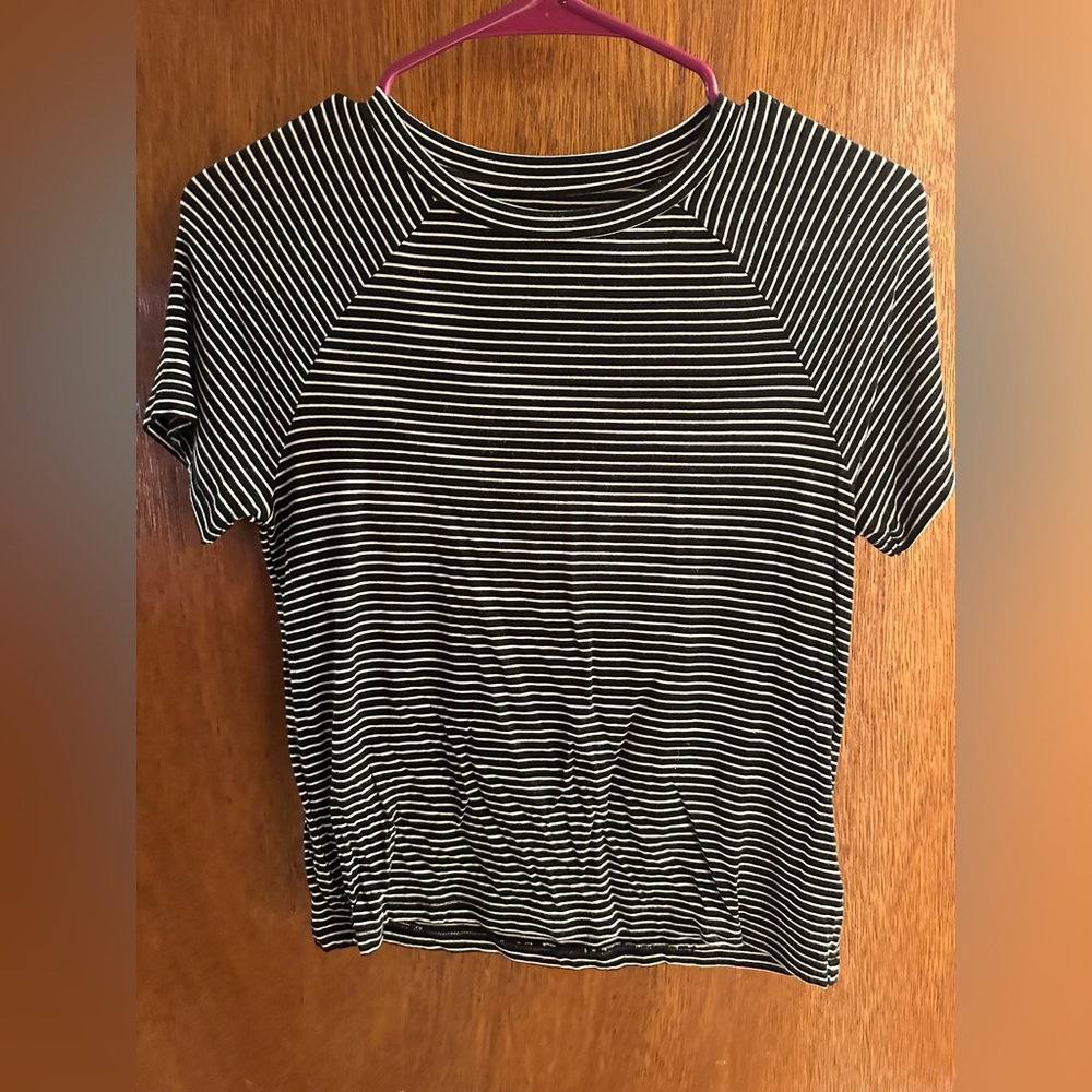 Black and white striped baby tee size xsmall